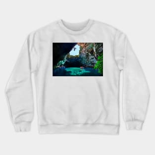 Melissani cave-lake, Kefalonia island Crewneck Sweatshirt